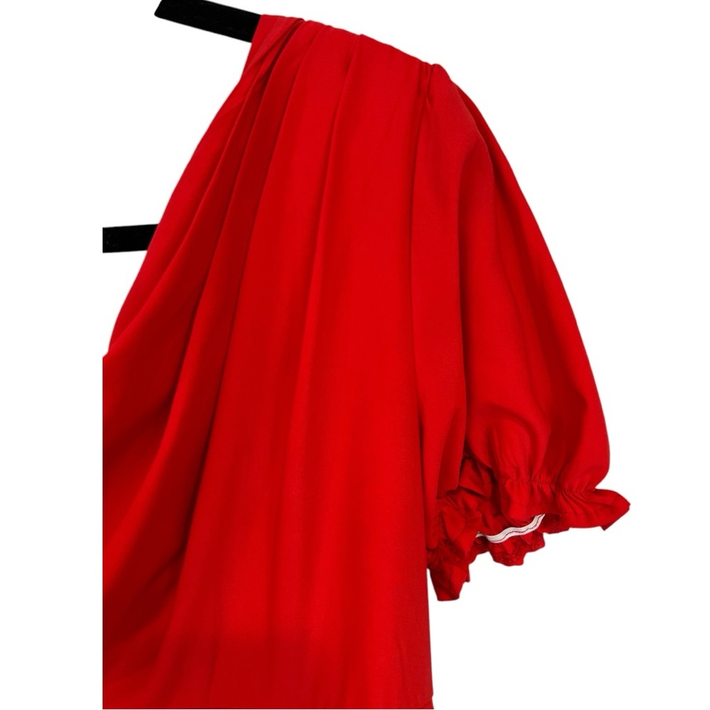 Hello Molly One-Shoulder Red Ruffle Mini Dress - Picture 7 of 16